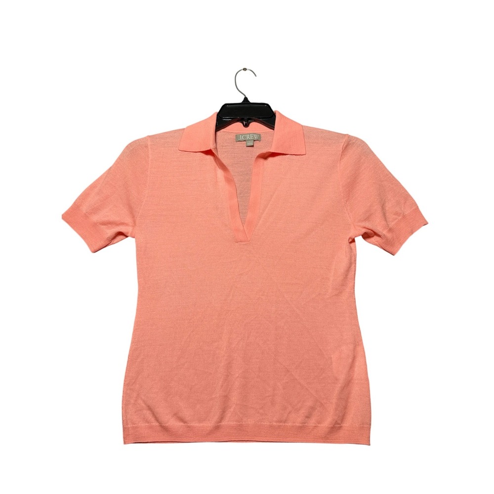 J.Crew Merino SS Polo Women S Brilliant Peony Excellent Merino Wool Short Sleeve